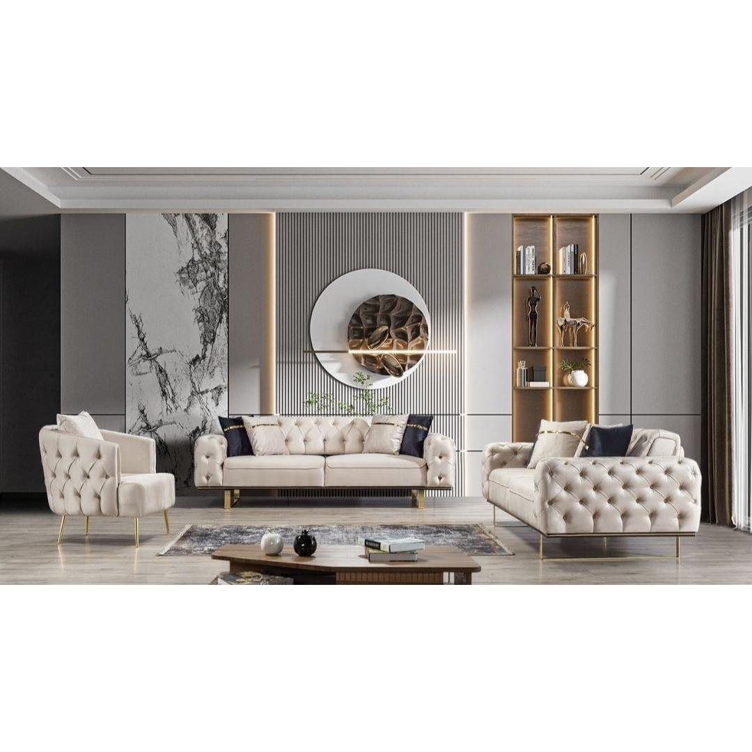 Lila Gold Ayaklı Koltuk Takımı